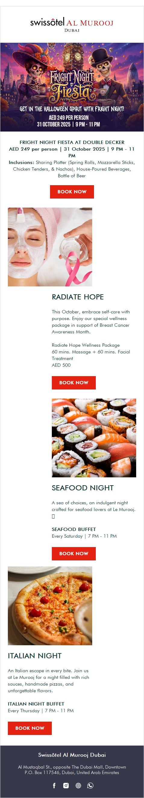 Experience the Best of October at Swissôtel Al Murooj